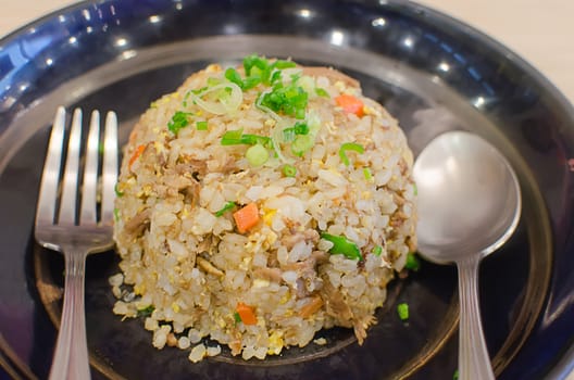 fried rice in dish.