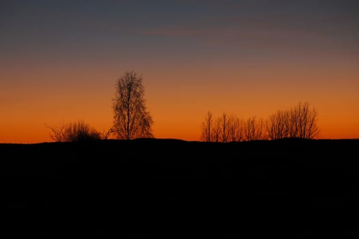 Landscape in sunset