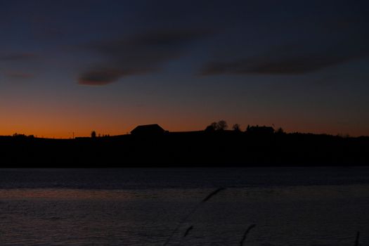 Landscape sunset, over farm