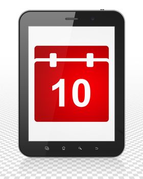 Time concept: Tablet Pc Computer with red Calendar icon on display
