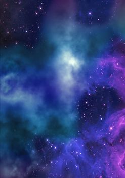 Far being shone nebula and star field against space. "Elements of this image furnished by NASA".