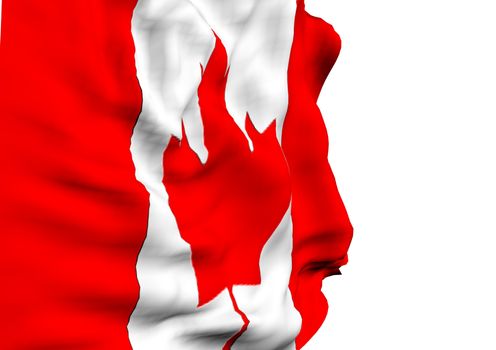 Image of a waving flag of Canada