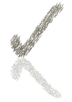 Check mark sign made from a set of small check marks.