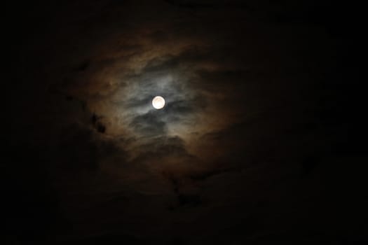 Cloudy sky, With moon