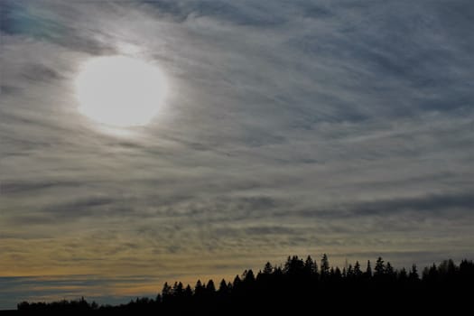 Sun behind clouds