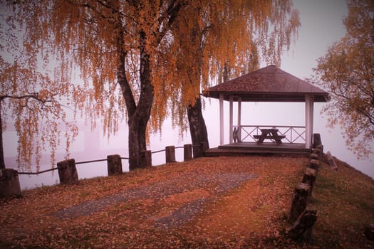 The rest of an old bridge, by fall