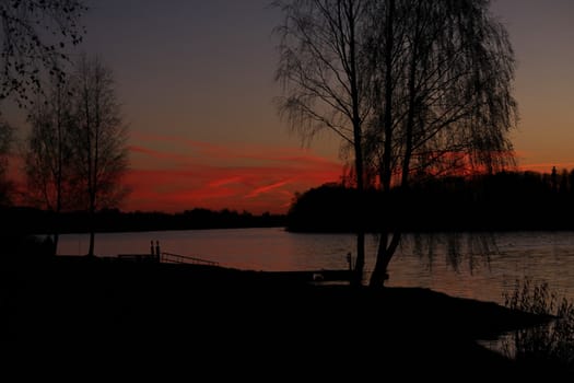 Sunset by the river