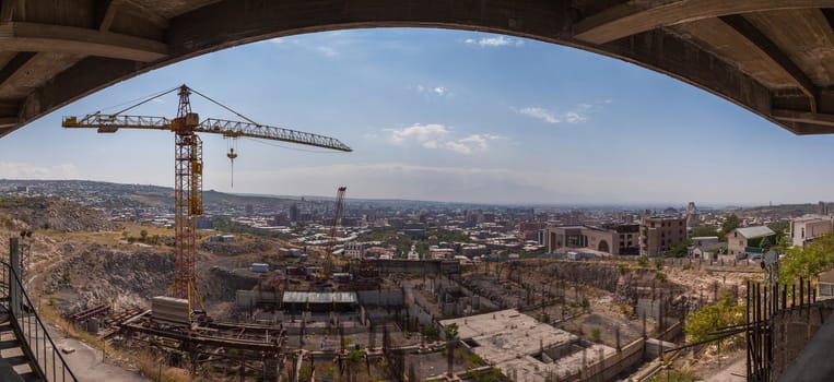 View of the city of Yerevan from height