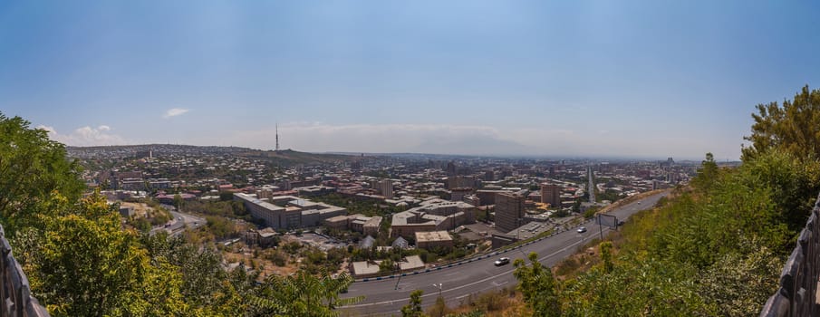 View of the city of Yerevan from height