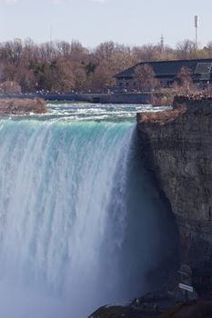 The view of the Niagara falls at the Canadian side