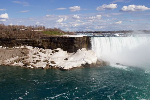 The fantastic landscape with the amazing Niagara falls