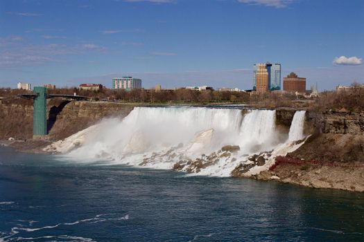 The beautiful view of the Niagara falls