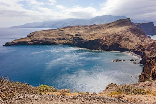 Mountainous landscape / bay in the east of island Madeira - peninsula Ponta de Sao Lourenco.