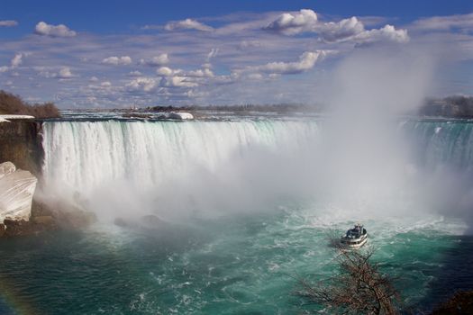 Beautiful mist of the Niagara falls