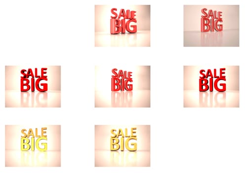 Set of high-quality modern three-dimensional inscriptions Big Sale.