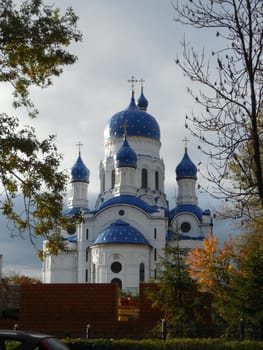 Cathedral of the Holy Virgin in the city of Gatchina, Leningrad region in the autumn of 2015.