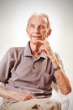 Elderly senior men sitting and remembering past