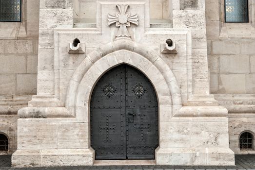 Budapest, Hungary. Matthias or Parish Church of Our Lady Mary was built in 13th century, now in Neo-Gothic architecture style landmark of hungarian country.