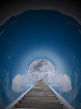 The shortcut to the moon in cloud tunnel