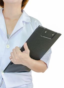 Doctor holding a document file