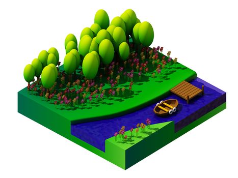 isometric nature and landscape