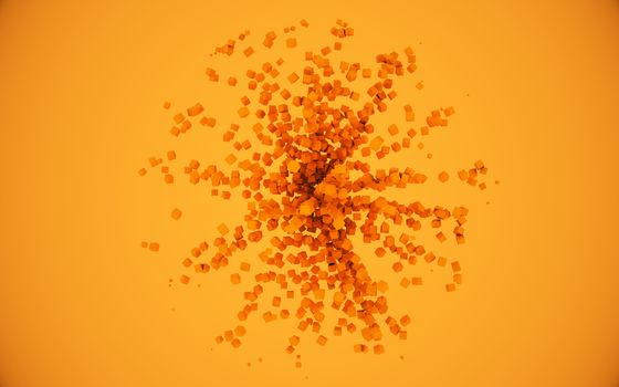 a orange cubes abstract background, 3d Illustration
