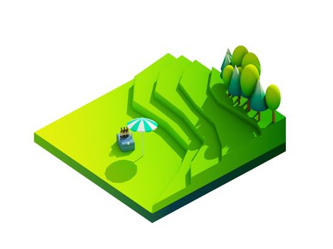 green earth concept in isometric view