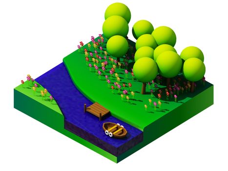 isometric nature and landscape