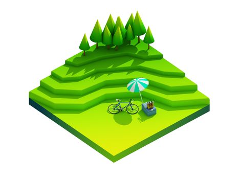 green earth concept in isometric view