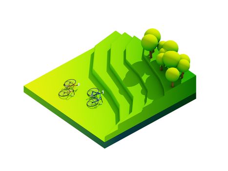 green earth concept in isometric view