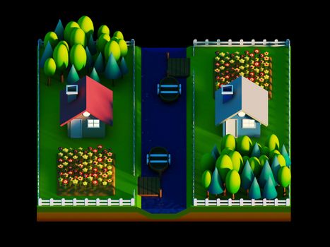 green earth concept in isometric view