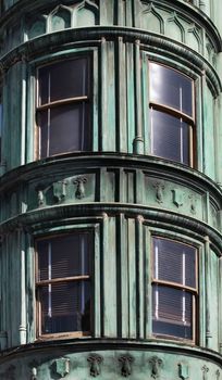  Landmark for San Francisco Building - old architecture from Victorian era Flatiron buildings in San Francisco