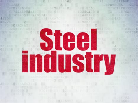 Industry concept: Painted red word Steel Industry on Digital Paper background