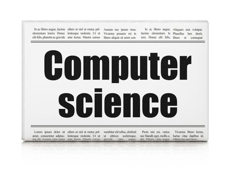 Science concept: newspaper headline Computer Science on White background, 3d render