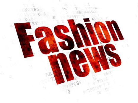 News concept: Pixelated red text Fashion News on Digital background