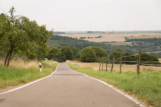 long and empty road in Germanys country side