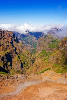 Colorful volcanic mountain landscape - Pico do Arieiro, Madeira, Portugal