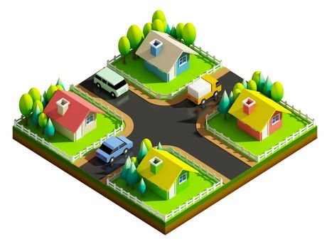 green earth concept in isometric view