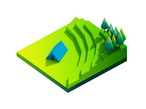 green earth concept in isometric view