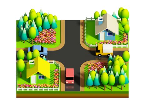 green earth concept in isometric view