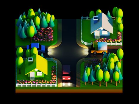 green earth concept in isometric view