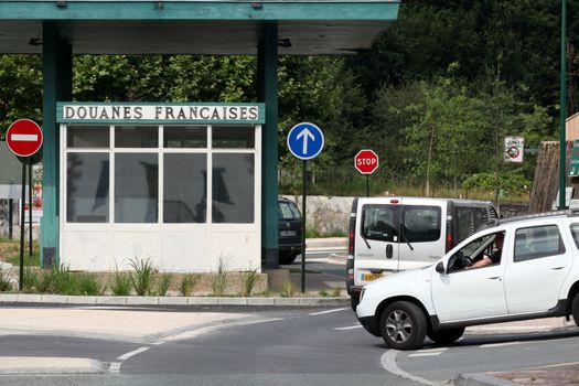 FRANCE, Ainhoa: A French border-post is pictured in Ainhoa, southern France, at the border with Spain, on July 25, 2015. French Interior Minister Bernard Cazeneuve announced that France will reinstate controls on its borders for a month as part of larger security measures around the Nov. 30-Dec. 11 major U.N. climate conference COP21, in Paris. French authorities are on alert for violent protesters as well as potential terror attacks.