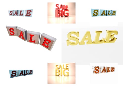 Set of high-quality modern three-dimensional inscriptions sale.