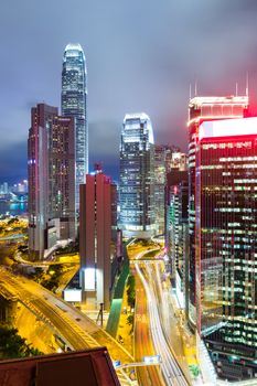 Financial district in Hong Kong