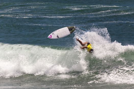 BREAKA BURLEIGH PRO 2013 , GOLD COAST, AUSTRALIA - FEB 3: Unidentified professional female surfer compete on the Burleigh Pro 2013 event, February 3, 2013, Burleigh , Gold Coast, Australia