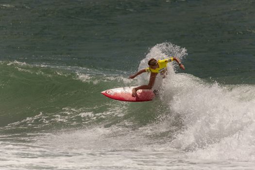 BREAKA BURLEIGH PRO 2013 , GOLD COAST, AUSTRALIA - FEB 3: Unidentified professional female surfer compete on the Burleigh Pro 2013 event, February 3, 2013, Burleigh , Gold Coast, Australia