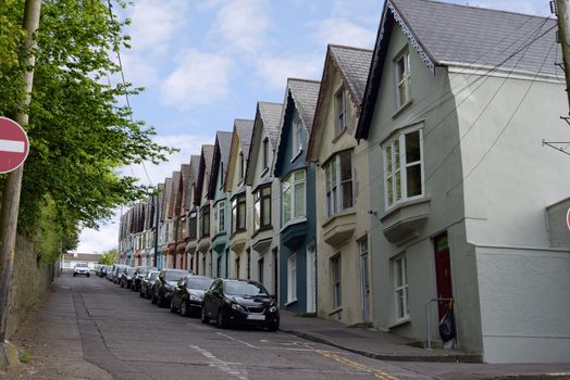 street view of houses on a steep hill in cobh county cork ireland