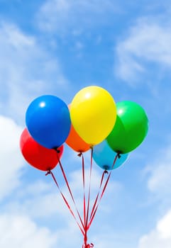 Colorful balloons with blue sky