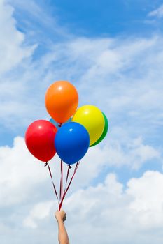 Colorful balloons with blue sky