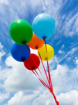 Colorful balloons in the sky